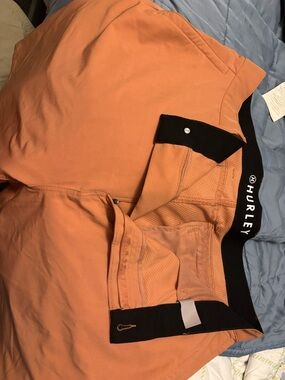 Hurley Peach-Orange Boardshorts with Black Waistband